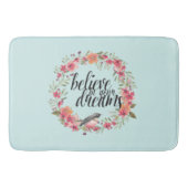 Chic Mint Geloof In Je Dromen Vogel Roze Bloemen Badmat (Voorkant)