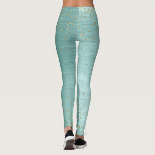 Chic Mint Glam Gold Sparkle Confetti Gepersonalise Leggings