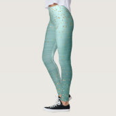 Chic Mint Glam Gold Sparkle Confetti Gepersonalise Leggings (Links)