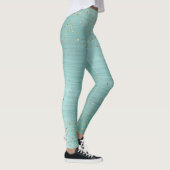 Chic Mint Glam Gold Sparkle Confetti Gepersonalise Leggings (Rechts)
