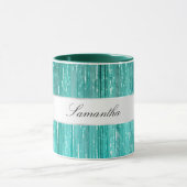 Chic Mint Glam Tinsel Stripes Mok (Midden)