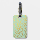 Chic Mint Gold Confetti Dots Bagagelabel (Achterkant verticaal)