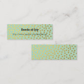 Chic Mint Gold Confetti Dots Mini Visitekaartje (Voorkant / Achterkant)