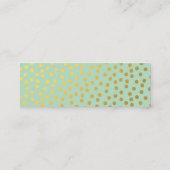 Chic Mint Gold Confetti Dots Mini Visitekaartje (Achterkant)