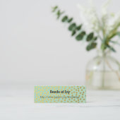 Chic Mint Gold Confetti Dots Mini Visitekaartje (Staand voorkant)