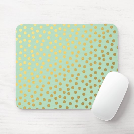 Chic Mint Gold Confetti Dots Muismat (Met muis)