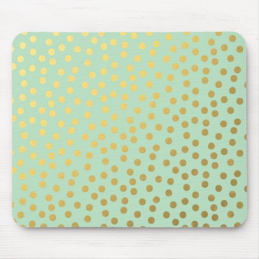 Chic Mint Gold Confetti Dots Muismat (Voorkant)