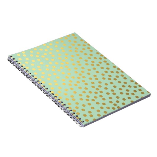Chic Mint Gold Confetti Dots Notitieboek (Rechterzijde)
