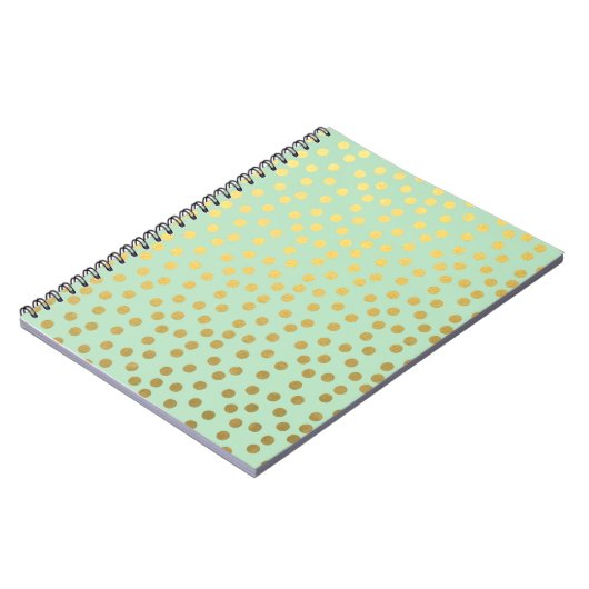 Chic Mint Gold Confetti Dots Notitieboek (Linkerzijde)