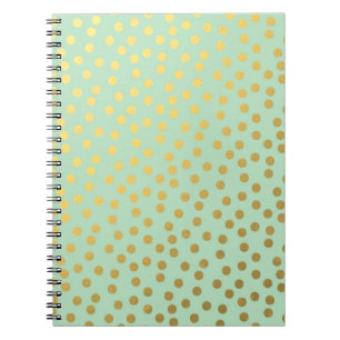 Chic Mint Gold Confetti Dots Notitieboek