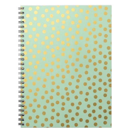 Chic Mint Gold Confetti Dots Notitieboek (Voorkant)