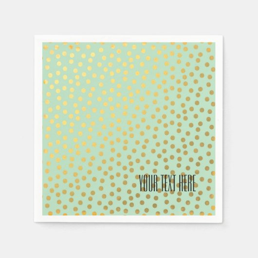Chic Mint Gold Confetti Dots Servet (Voorkant)