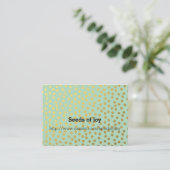Chic Mint Gold Confetti Dots Visitekaartje (Staand voorkant)