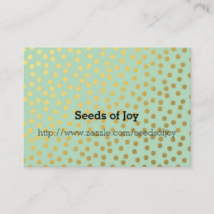 Chic Mint Gold Confetti Dots Visitekaartje