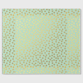 Chic Mint Gold Confetti Stippen Verjaardag Cadeaupapier (Vlak)