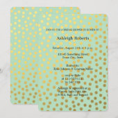 Chic Mint Gold Confetti Stippen Vrijgezellenfeest Kaart (Voorkant / Achterkant)