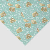 Chic Mint Gouden Diamanten Verjaardag Tissuepapier (Detail)