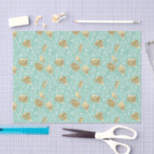 Chic Mint Gouden Diamanten Verjaardag Tissuepapier (Craft)