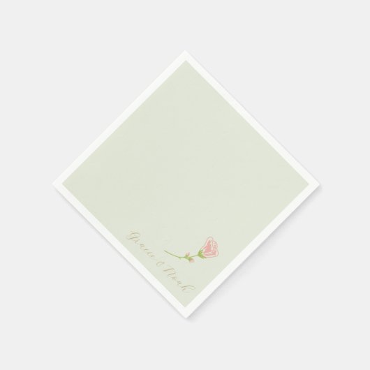 Chic Mint Green & Blush Roos | witte servetten (Hoek)