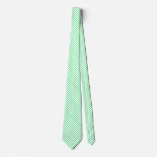 Chic Mint Green en White Stripe Pattern Stropdas