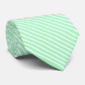 Chic Mint Green en White Stripe Pattern Stropdas (Opgerold)