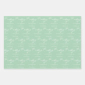 Chic Mint Green gepersonaliseerde bruiloft Inpakpapier Vel (Voorkant 3)