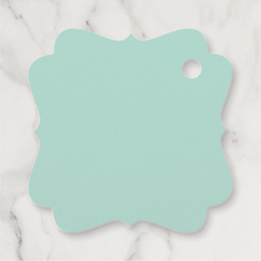 Chic Mint Green Gold Blush Peach Floral Wedding Bedankjes Labels (Achterkant)