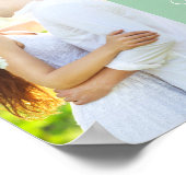 Chic Mint Green Paar Foto Huwelijk Welkom Poster (Hoek)