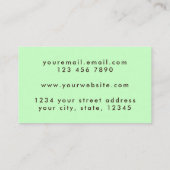 Chic Mint Green Pastel Grey Grunge Visitekaartje (Achterkant)