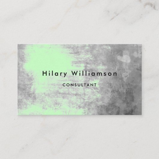 Chic Mint Green Pastel Grey Grunge Visitekaartje (Voorkant)