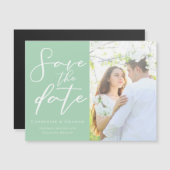 Chic Mint Green Photo Sla de datum magneet Kaart (Voorkant / Achterkant)