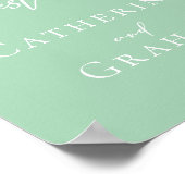 Chic Mint Green Wedding Sign Ons gastenboek Poster (Hoek)