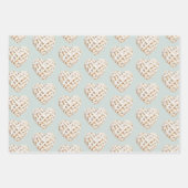 Chic Mint Green White Hearts Bows Vrijgezellenfees Inpakpapier Vel (Voorkant 3)