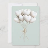 Chic Mint Green White Hearts Verjaardag Kaart (Achterkant)