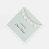 Chic Mint Green White Hearts Vrijgezellenfeest Servet (Hoek)