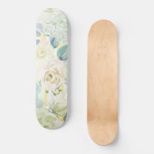Chic mint green yellow blue waterverf floral persoonlijk skateboard (Voorkant)