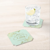 Chic Mint Groen & Goud Neem Mijn Drink Trouwen Nie Kartonnen Onderzetters (Insitu)