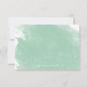 CHIC MINT GROEN WATERVERF WEDDING RSVP-KAARTEN RSVP KAARTJE (Achterkant)