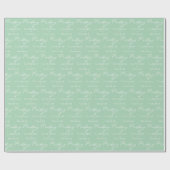 Chic Mint Groen Wit Gepersonaliseerde bruiloft Cadeaupapier (Vlak)