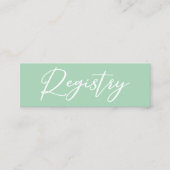 Chic Mint Groen Wit Trouwregister Website Mini Visitekaartje (Voorkant)