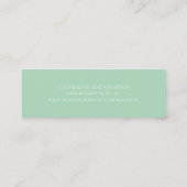 Chic Mint Groen Wit Trouwregister Website Mini Visitekaartje (Achterkant)