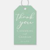 Chic Mint Groen Wit Typografie Lente Huwelijk Cadeaulabel (Voorkant)