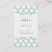 Chic Mint & Navy Big Stippen Monogrammed Visitekaartje (Achterkant)