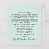 Chic Mint Photo Wedding Reception Invitation (Achterkant)