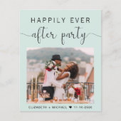 Chic Mint Photo Wedding Reception Invitation (Voorkant)