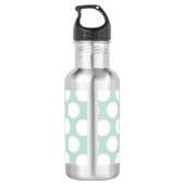 Chic Mint & Pink Big Stippen Monogramed Waterfles (Achterkant)
