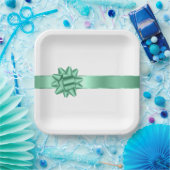 Chic Mint Ribbon Bow Verjaardag Papieren Bordje (Feest)