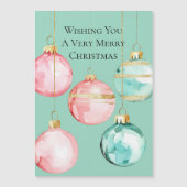 Chic Mint Roze Gouden Kerst Ornamenten (Voorkant)