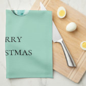 Chic Mint Roze Gouden Kerst Ornamenten Theedoek (Quarter Fold)