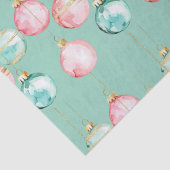 Chic Mint Roze Gouden Kerst Ornamenten Tissuepapier (Detail)